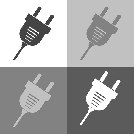 Vector icon socket. Vector icon set on white-grey-black colorのイラスト素材