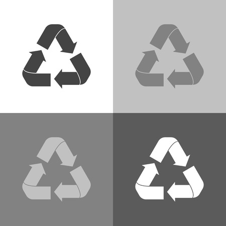 Recycle sign isolated.  Flat icon. Vector illustration.  Vector icon set Recycle on white-grey-black color のイラスト素材