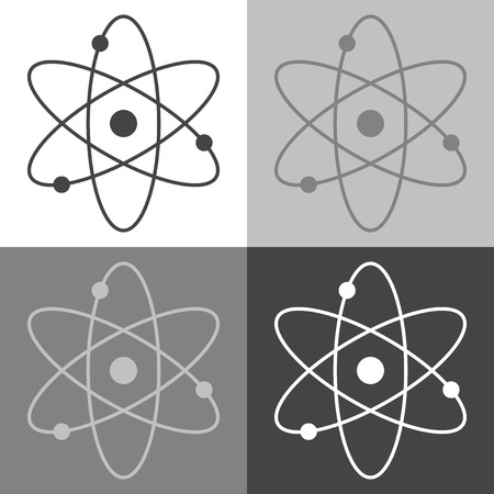 Atom icon on white-gray-black color backgroundのイラスト素材