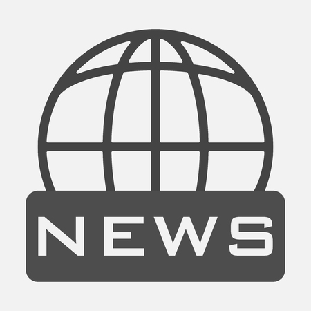 Vector icon set world news.Image inscription news on the globeのイラスト素材