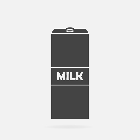 icon of a package of milk. Vector illustration isolated on gray background.のイラスト素材
