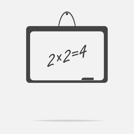 icon school chalkboard. Vector illustration isolated on gray background.のイラスト素材