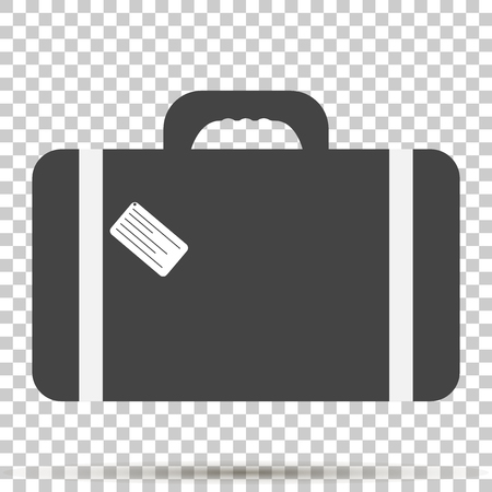 Vector suitcase icon on transparent background.のイラスト素材