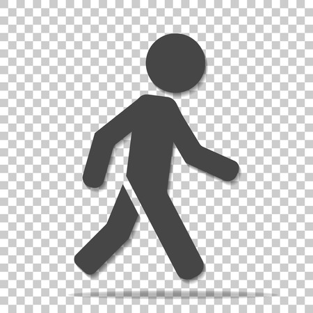 Vector icon of a walking pedestrian. Illustration of a walking man on a transparent  backgroundのイラスト素材