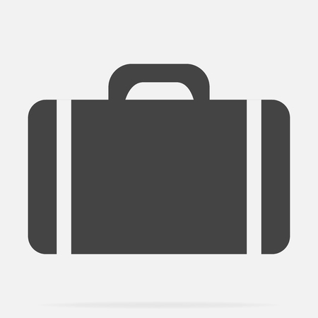 Vector suitcase icon on gray backgroundのイラスト素材