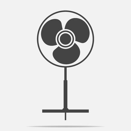 Vector icon of a floor fan on a gray backgroundのイラスト素材