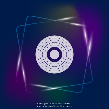 Vector neon light icon target. Layers grouped for easy editing illustration. For your design.のイラスト素材