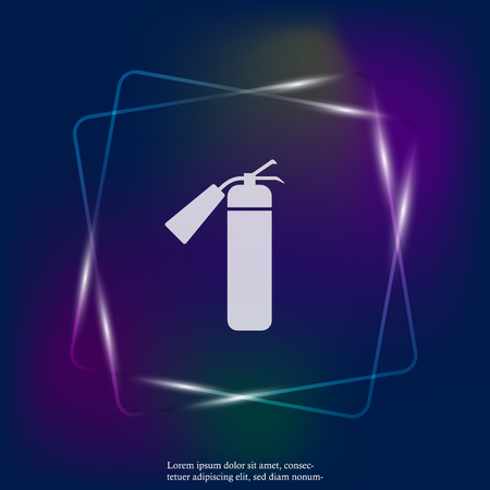 Vector neon light icon fire extinguisher.Layers grouped for easy editing illustration. For your design.のイラスト素材