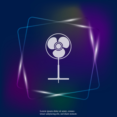 Vector neon light icon fan. Layers grouped for easy editing illustration. For your design.のイラスト素材
