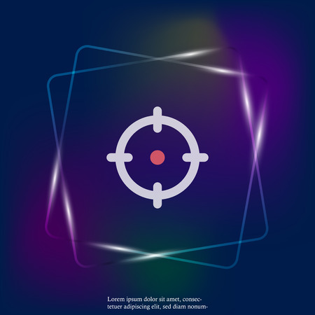 Vector neon light icon of the target. Layers grouped for easy editing illustration. For your design.のイラスト素材