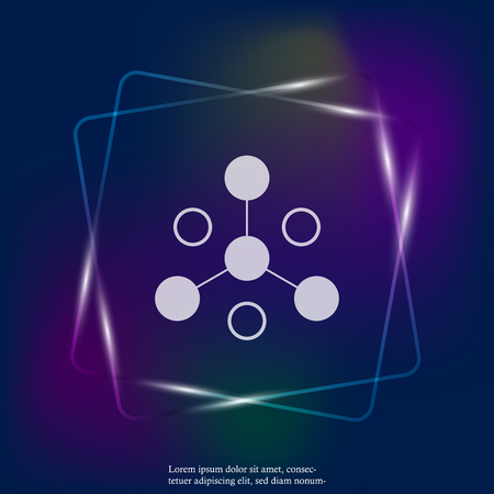 Vector neon light icon business network consisting of multiple users. Icon communication. Layers grouped for easy editing illustration. For your design.のイラスト素材