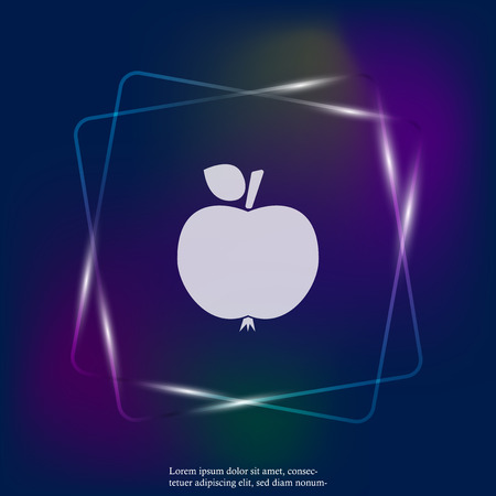 Apple neon light icon. Vector icon illustration apple. Layers grouped for easy editing illustration. For your design.のイラスト素材