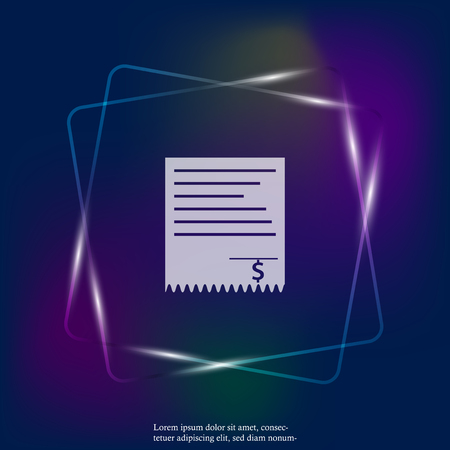 Bill vector neon light icon. Layers grouped for easy editing illustration. For your designのイラスト素材