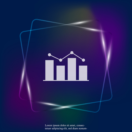 Business chart of income and expenses neon light vector icon. Layers grouped for easy editing illustration. For your design.のイラスト素材