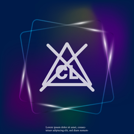 No chlorine vector neon light icon. Bleaching of tissue is impossible. Layers grouped for easy editing illustration. For your design.のイラスト素材