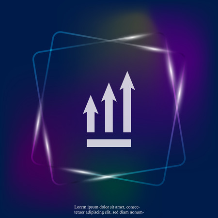 Growth graph. Vector business icon neon light schedule. Layers grouped for easy editing illustration. For your design.のイラスト素材