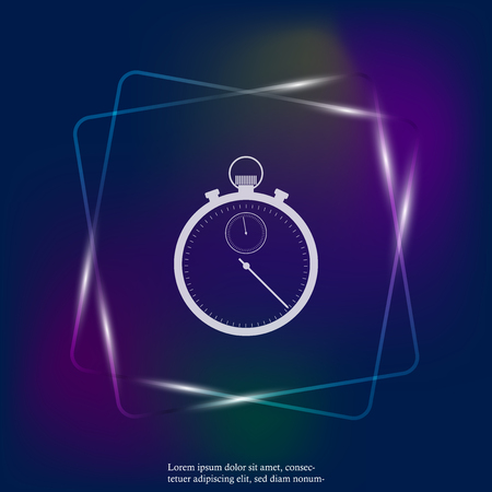 Vector stopwatch neon light icon. Layers grouped for easy editing illustration. For your design.のイラスト素材