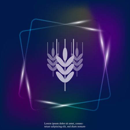 Vector neon light icon ears of wheat, cereal. Ear of oats. Rue ears. Layers grouped for easy editing illustration. For your designのイラスト素材