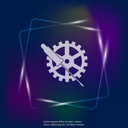 Vector Service tools neon light icon. Layers grouped for easy editing illustration. For your design.のイラスト素材