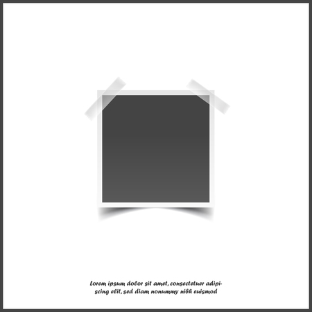 Vector image of a square frame for photos. Icons of an empty realistic photo frame icon on white isolated background. Layers grouped for easy editing illustration. For your design.のイラスト素材