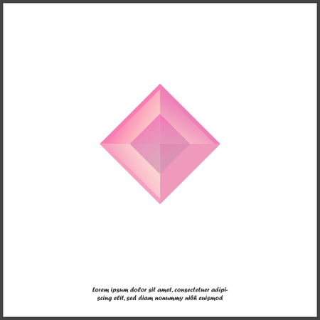 Ruby vector icon. Icon gemstone ruby on white isolated background.  Layers grouped for easy editing illustration. For your design.のイラスト素材