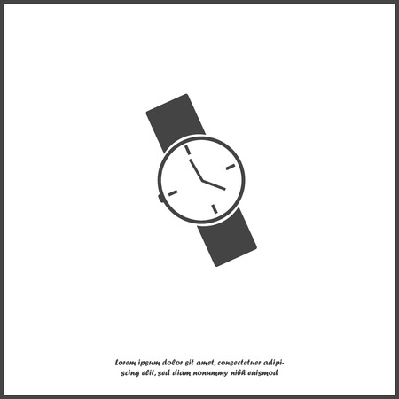 Vector image of a wristwatch. Clock on white isolated background. Layers grouped for easy editing illustration. For your design.のイラスト素材