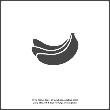 Vector banana icon on white isolated. Layers grouped for easy editing illustration.のイラスト素材