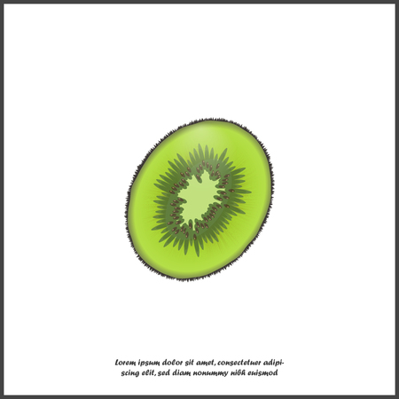 Kiwi exotic fruit on white isolated background. Layers grouped for easy editing illustration. For your design.のイラスト素材