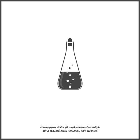  Vector icon of medical pharmaceutical bulb. Flasks for chemical experiments. Laboratory Flask icon on white isolated background. Layers grouped for easy editing illustration. For your design.のイラスト素材