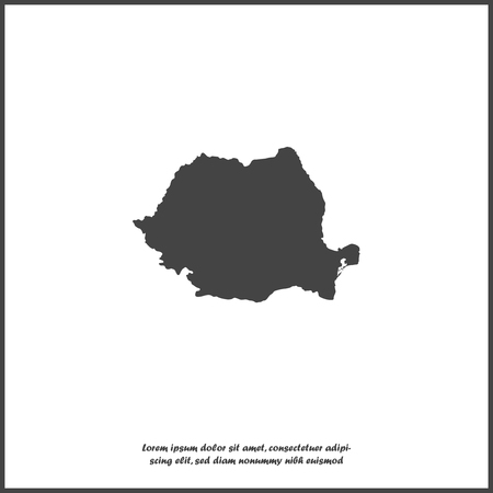 Vector icon map of Romania on white isolated background. Layers grouped for easy editing illustration. For your design.のイラスト素材