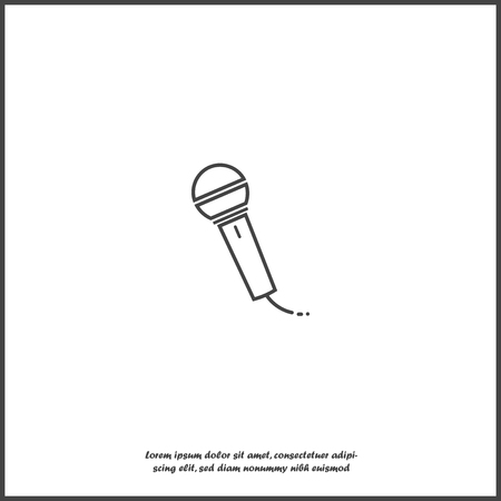Vector image of microphone on white isolated background. Layers grouped for easy editing illustration. For your design.のイラスト素材