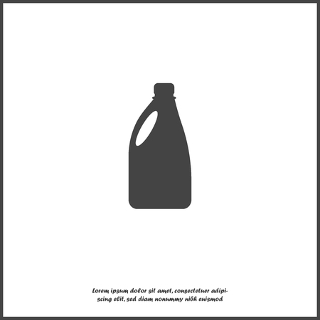 Bottle with chemical substance vector icon. Bottle with detergent, bleach on white isolated background. Layers grouped for easy editing illustration.のイラスト素材