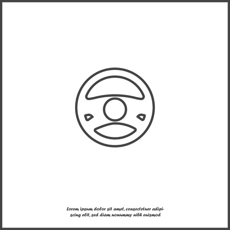  Vector icon of car steering wheel on white isolated background. Layers grouped for easy editing illustrationのイラスト素材