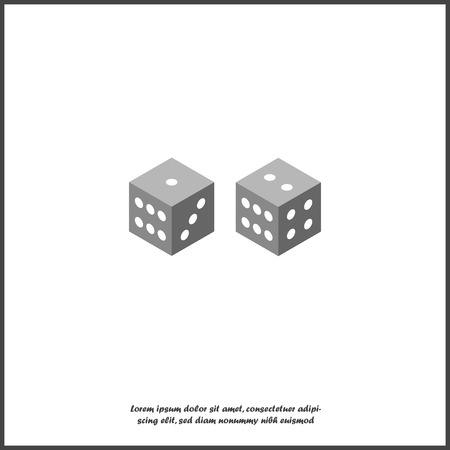 Vector game cubes icon on white isolated background. Layers grouped for easy editing illustration. For your design.のイラスト素材