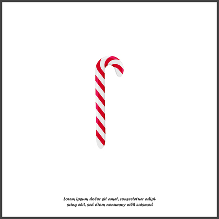 Vector icon of candy on a stick on white isolated background. Layers grouped for easy editing illustration. For your design.のイラスト素材