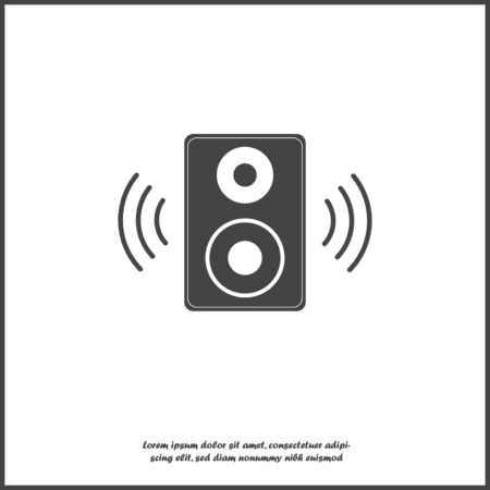 Vector icon music speaker on white isolated background. Layers grouped for easy editing illustration.のイラスト素材