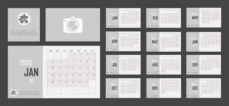 Business planner Calendar set 2020 vector illustration. Layers grouped for easy editing illustration. For your designのイラスト素材