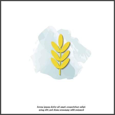 Vector icon ears of wheat, cereal. Ear of oats rye ears on white isolated background. Layers grouped for easy editing illustration. For your design.のイラスト素材