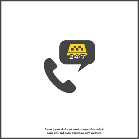 Taxi Call Center vector icon on white isolated background. Layers grouped for easy editing illustration. For your design.のイラスト素材
