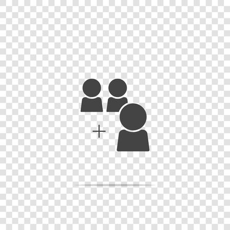 Vector user chat icon. Symbol of interaction of people. Add user on transparent background. Layers grouped for easy editing illustration. For your designのイラスト素材