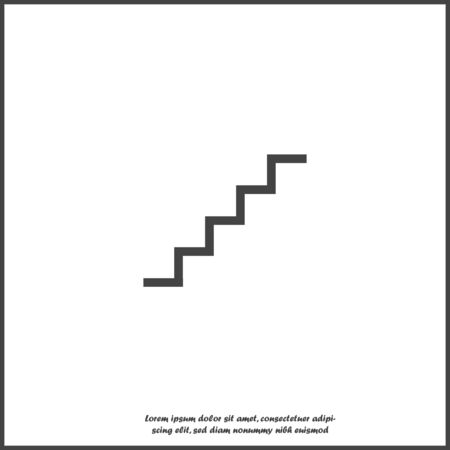Vector staircase icon on white isolated background. Layers grouped for easy editing illustration. For your design.のイラスト素材