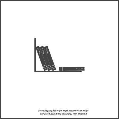 Vector image of books standing on a shelf. Vector icon on white isolated background. Layers grouped for easy editing illustration. For your design.のイラスト素材