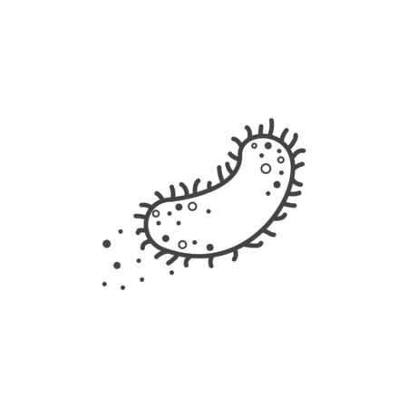 Bacteria vector icon on white isolated background. Layers grouped for easy editing illustration. For your design.のイラスト素材