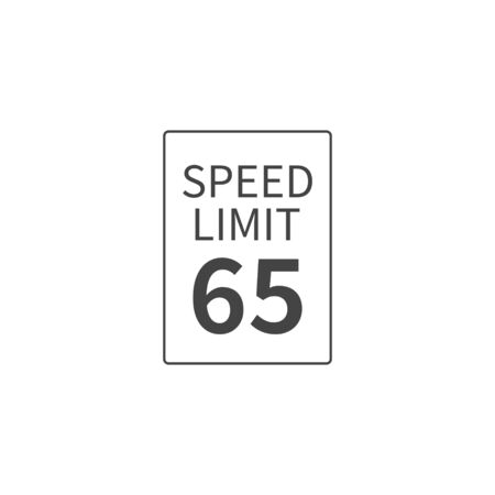 Vector Speed Limit 65 mph on white isolated background. Layers grouped for easy editing illustration. For your design.のイラスト素材