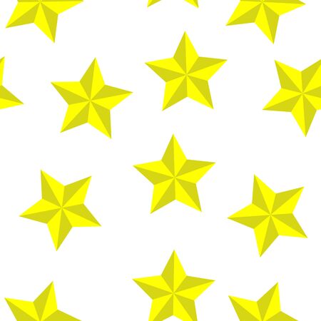 Star vector icon of yellow color seamless pattern on a white background. Layers grouped for easy editing illustration. For your designのイラスト素材