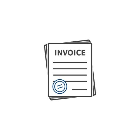 Vector invoice icon. Accounting document on white isolated background. Layers grouped for easy editing illustration. For your design.のイラスト素材