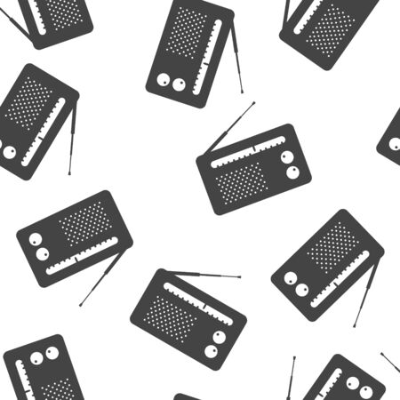 Radio icon seamless pattern on a white background. Layers grouped for easy editing illustration. For your designのイラスト素材