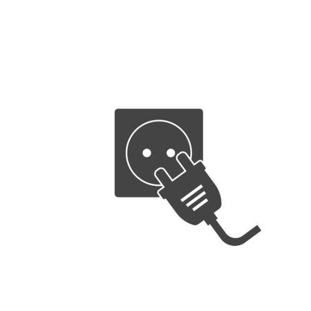 Vector icon electric plug and socket on white isolated background. Layers grouped for easy editing illustration. For your design.のイラスト素材