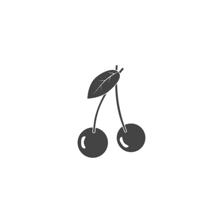 Cherry vector icon on a white background. Layers grouped for easy editing illustration. For your designのイラスト素材