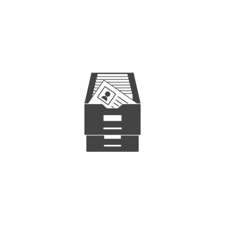 Vector icon Archived documents, storing documents in archives on white isolated background. Layers grouped for easy editing illustration. For your design.のイラスト素材